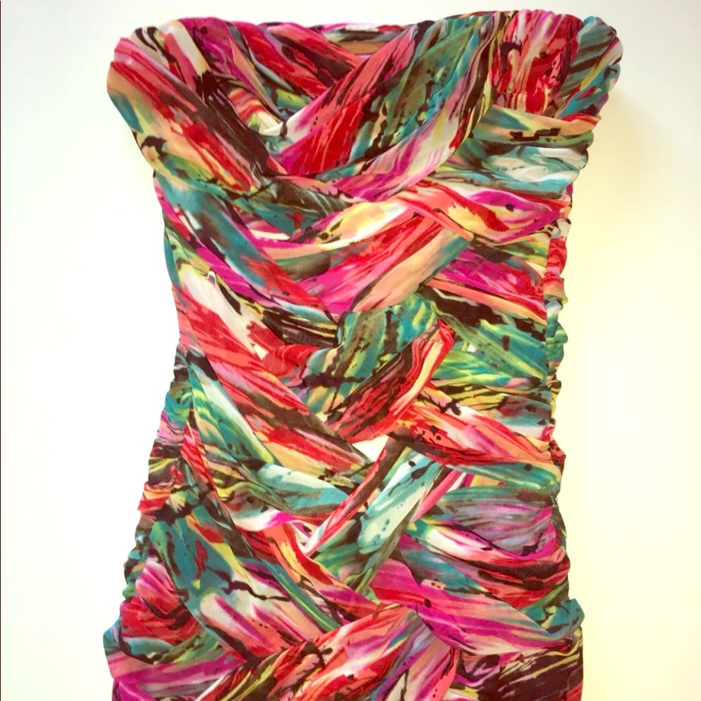 ASOS MultiColor Crossover Tube Mini Body Con Dress